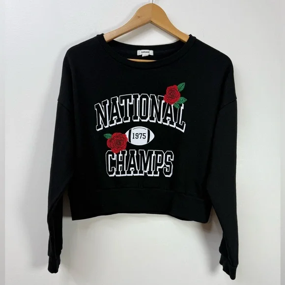 Garage Women’s Cropped Sweatshirt size L - Picture 2 of 8